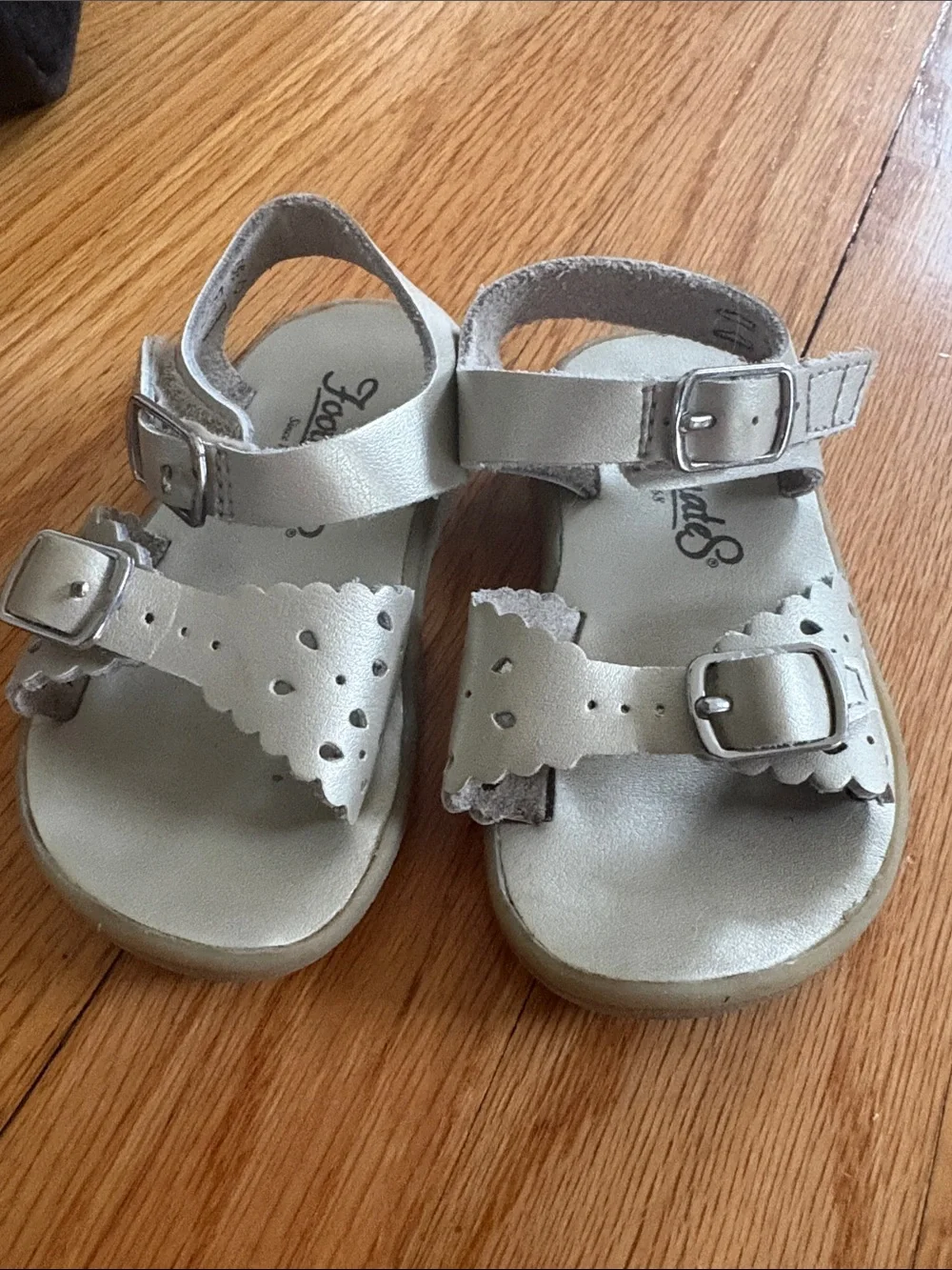 FootMates Metallic Gold/Silver Toddler Buckle Sandals